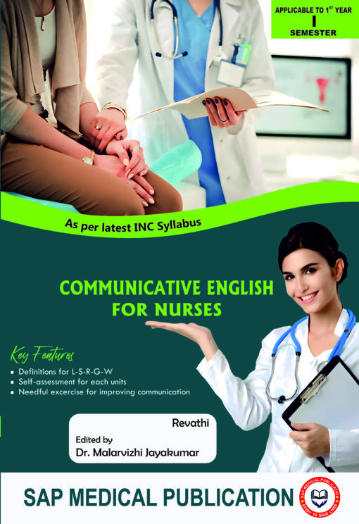 Communicative English for Nurses WRAPPER 6.5 width - 9.5 Height Communicative English For Nurses